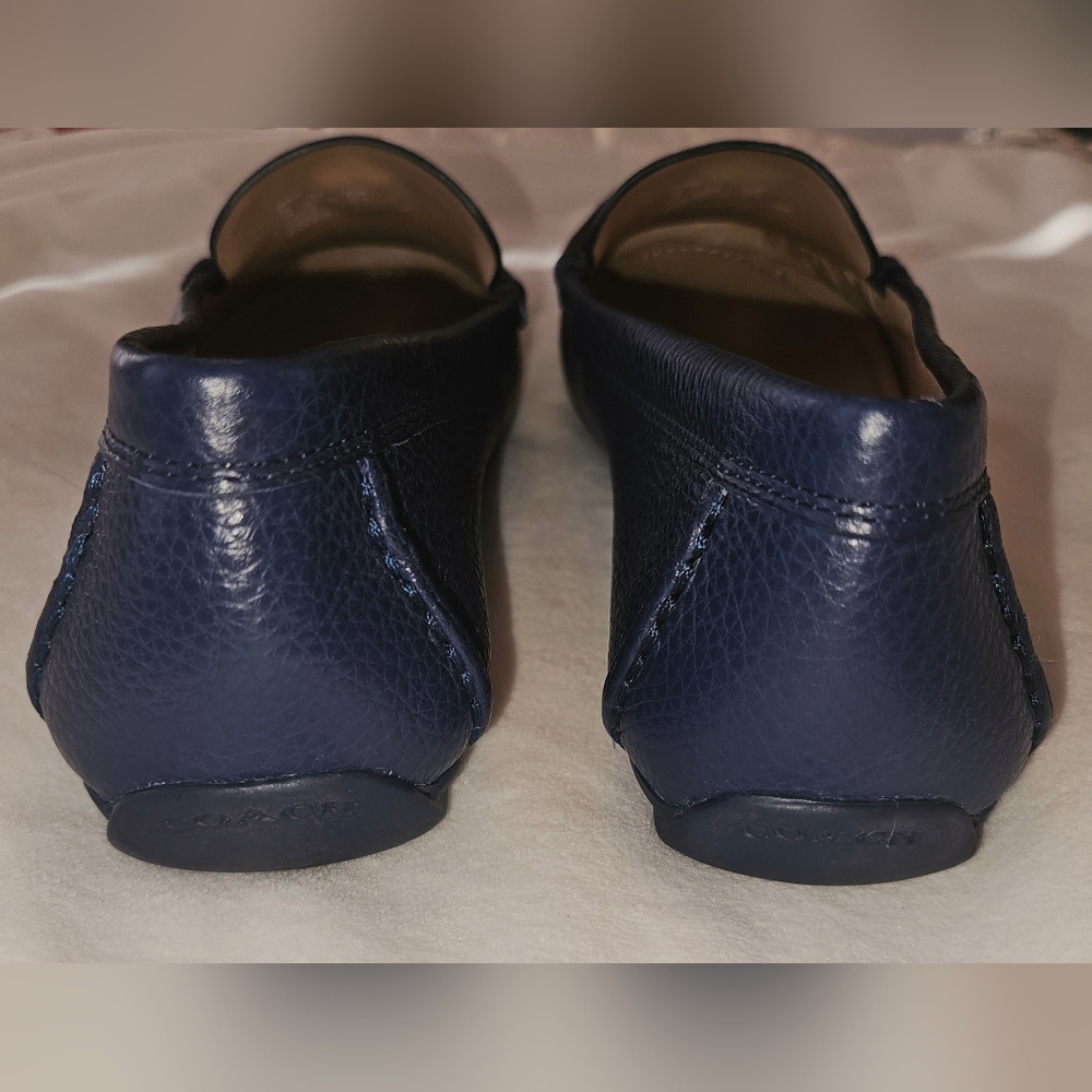 Coach Leather Marley Slip On Driver, Size 7, New In Box, True Navy - Picture 5 of 9